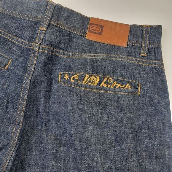 Vintage Y2K Ecko Untld Jeans Mens 34x30 Baggy Wide Leg Grunge Jnco Style Hip Hop - Picture 4 of 11